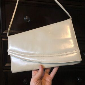 Cream leather 1980’s purse